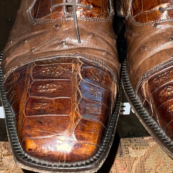 Genuine Crocodile & Ostrich Belvedere Mens shoe Size 13 - Picture 12 of 14